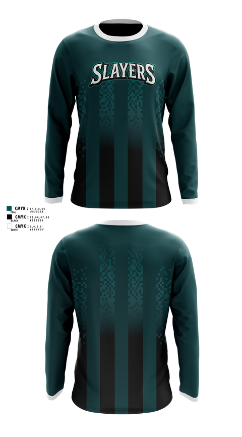 Long Sleeve Performance Shirt, Slayers, Softball, Teamtime, Team time, sublimation, custom sports apparel, team uniforms, spirit wear, spiritwear, sports uniforms, custom shirts, team store, custom team store, fundraiser sports, apparel fundraiser
