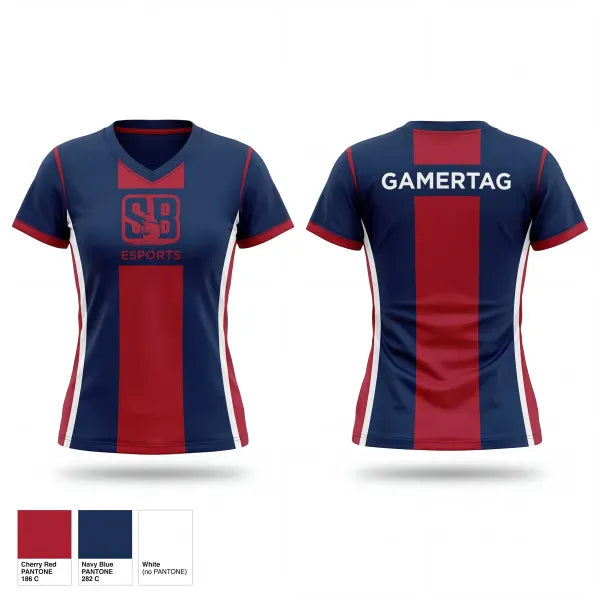 Womens Short Sleeve Vneck Shirt, Sturgeon Bay High School, E-Sports, Teamtime, Team time, sublimation, custom sports apparel, team uniforms, spirit wear, spiritwear, sports uniforms, custom shirts, team store, custom team store, fundraiser sports, apparel fundraiser