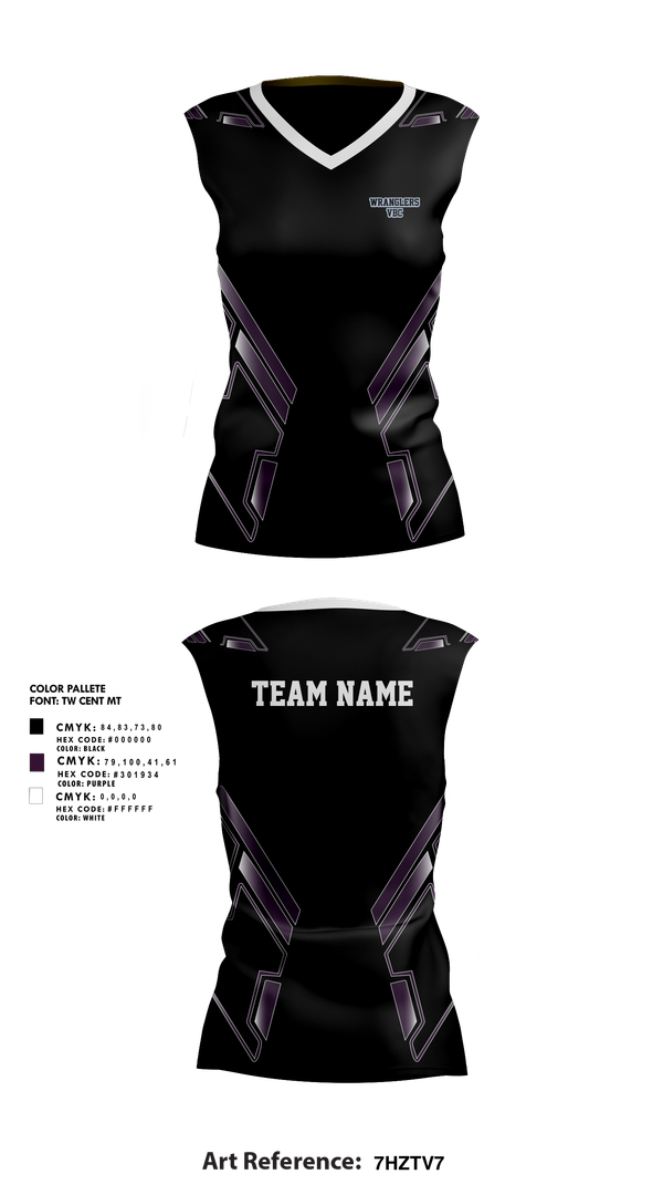 Sleeveless Performance Shirt, Wrangler VBC, Women's Volleyball, Teamtime, Team time, sublimation, custom sports apparel, team uniforms, spirit wear, spiritwear, sports uniforms, custom shirts, team store, custom team store, fundraiser sports, apparel fundraiser
