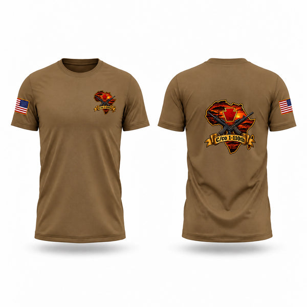 Short Sleeve Performance Shirt, Charlie 1-110th, Army, Teamtime, Team time, sublimation, custom sports apparel, team uniforms, spirit wear, spiritwear, sports uniforms, custom shirts, team store, custom team store, fundraiser sports, apparel fundraiser