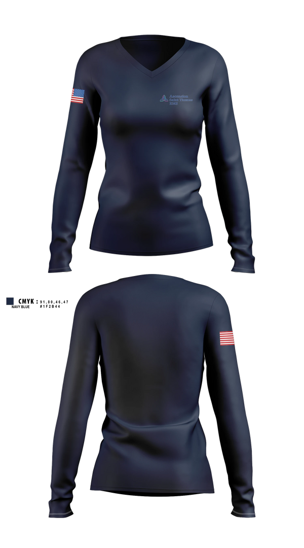 Womens Long Sleeve Vneck Shirt, STEMS, EMS/EMT, Teamtime, Team time, sublimation, custom sports apparel, team uniforms, spirit wear, spiritwear, sports uniforms, custom shirts, team store, custom team store, fundraiser sports, apparel fundraiser