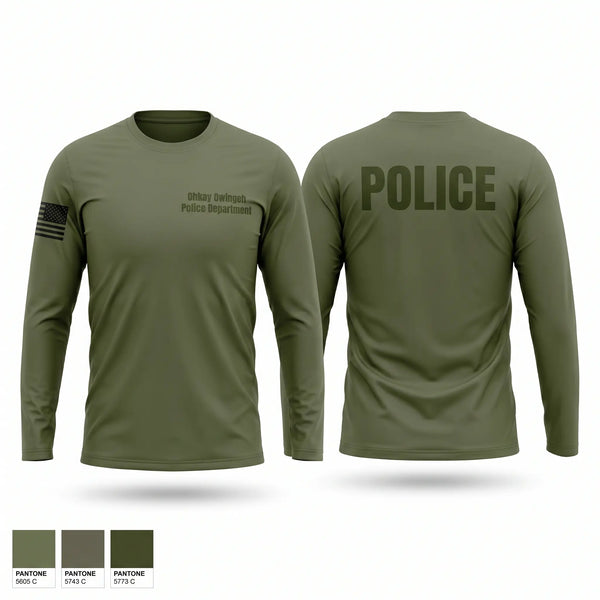 Long Sleeve Performance Shirt, Ohkay Owingeh Police Department, Police, Teamtime, Team time, sublimation, custom sports apparel, team uniforms, spirit wear, spiritwear, sports uniforms, custom shirts, team store, custom team store, fundraiser sports, apparel fundraiser