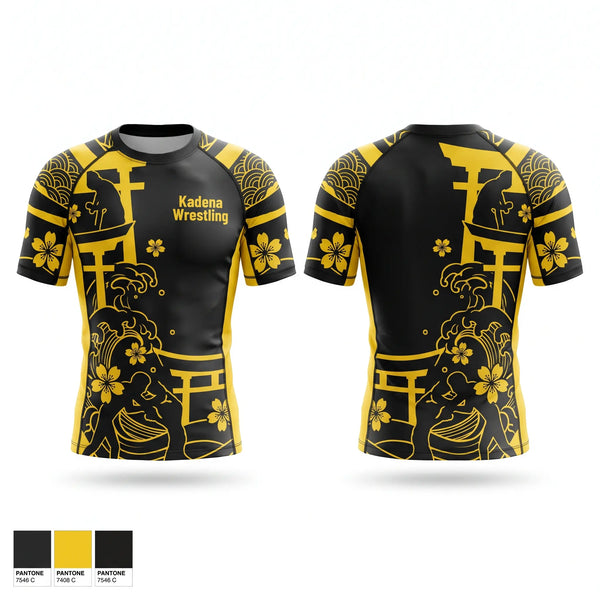 Short Sleeve Rash Guard Shirt, Kadena Wrestling, Wrestling, Teamtime, Team time, sublimation, custom sports apparel, team uniforms, spirit wear, spiritwear, sports uniforms, custom shirts, team store, custom team store, fundraiser sports, apparel fundraiser
