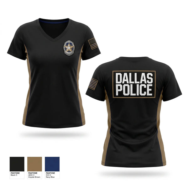 Womens Short Sleeve Vneck Shirt, Dallas Police Department, Police, Teamtime, Team time, sublimation, custom sports apparel, team uniforms, spirit wear, spiritwear, sports uniforms, custom shirts, team store, custom team store, fundraiser sports, apparel fundraiser