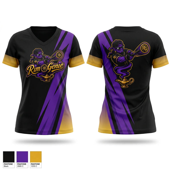 Womens Short Sleeve Vneck Shirt, Rim Genie, Softball, Teamtime, Team time, sublimation, custom sports apparel, team uniforms, spirit wear, spiritwear, sports uniforms, custom shirts, team store, custom team store, fundraiser sports, apparel fundraiser