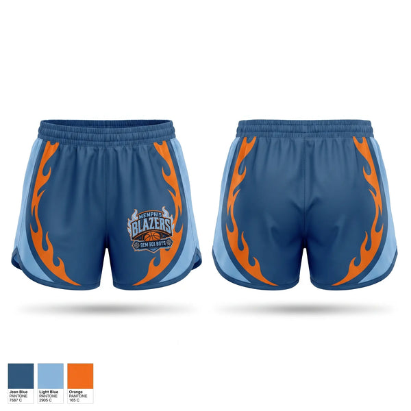 Womens Shorts, Memphis Blazers, Men's Basketball, Teamtime, Team time, sublimation, custom sports apparel, team uniforms, spirit wear, spiritwear, sports uniforms, custom shirts, team store, custom team store, fundraiser sports, apparel fundraiser
