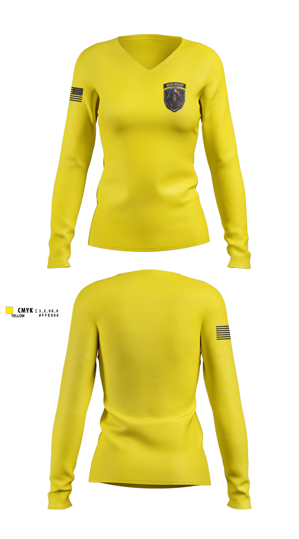 Womens Long Sleeve Vneck Shirt, Death DealersDeath Dealers Airsoft, Spirit Store, Teamtime, Team time, sublimation, custom sports apparel, team uniforms, spirit wear, spiritwear, sports uniforms, custom shirts, team store, custom team store, fundraiser sports, apparel fundraiser