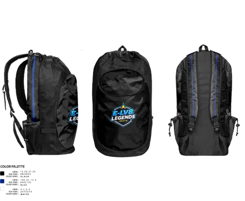 Gear Bag, E-LV8 Legends, Men's Volleyball, Teamtime, Team time, sublimation, custom sports apparel, team uniforms, spirit wear, spiritwear, sports uniforms, custom shirts, team store, custom team store, fundraiser sports, apparel fundraiser