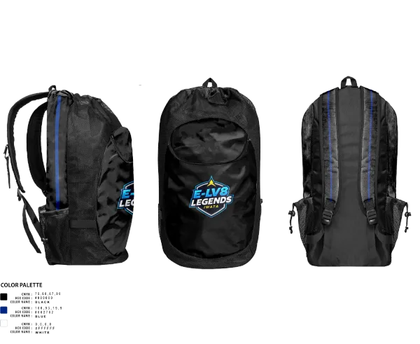 Gear Bag, E-LV8 Legends, Men's Volleyball, Teamtime, Team time, sublimation, custom sports apparel, team uniforms, spirit wear, spiritwear, sports uniforms, custom shirts, team store, custom team store, fundraiser sports, apparel fundraiser