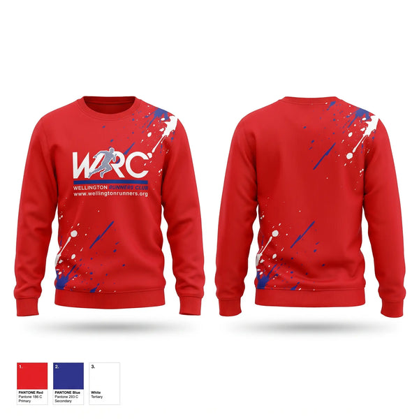 Crew Neck Sweatshirt, Wellington Runners Club, Spirit Store, Teamtime, Team time, sublimation, custom sports apparel, team uniforms, spirit wear, spiritwear, sports uniforms, custom shirts, team store, custom team store, fundraiser sports, apparel fundraiser