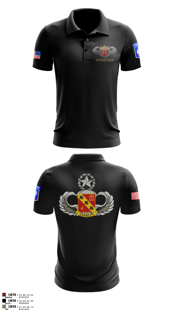 Short Sleeve Performance Polo, 4-319 AFAR, Assassin Battery, Army, Teamtime, Team time, sublimation, custom sports apparel, team uniforms, spirit wear, spiritwear, sports uniforms, custom shirts, team store, custom team store, fundraiser sports, apparel fundraiser