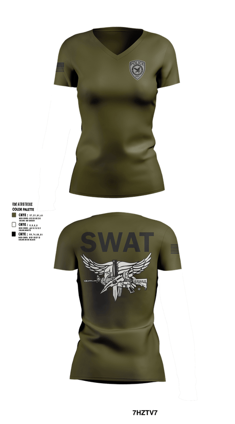 Womens Short Sleeve Vneck Shirt, ALAMO AREA METRO SWAT TEAM, Police, Teamtime, Team time, sublimation, custom sports apparel, team uniforms, spirit wear, spiritwear, sports uniforms, custom shirts, team store, custom team store, fundraiser sports, apparel fundraiser