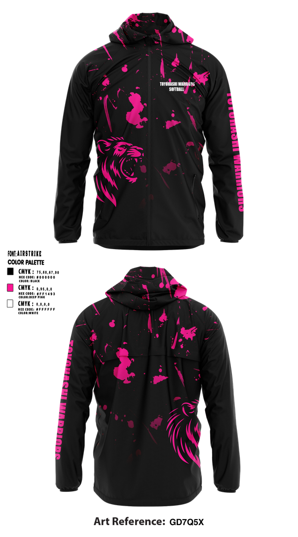 Windbreaker, Toyohashi warriors, Softball, Teamtime, Team time, sublimation, custom sports apparel, team uniforms, spirit wear, spiritwear, sports uniforms, custom shirts, team store, custom team store, fundraiser sports, apparel fundraiser