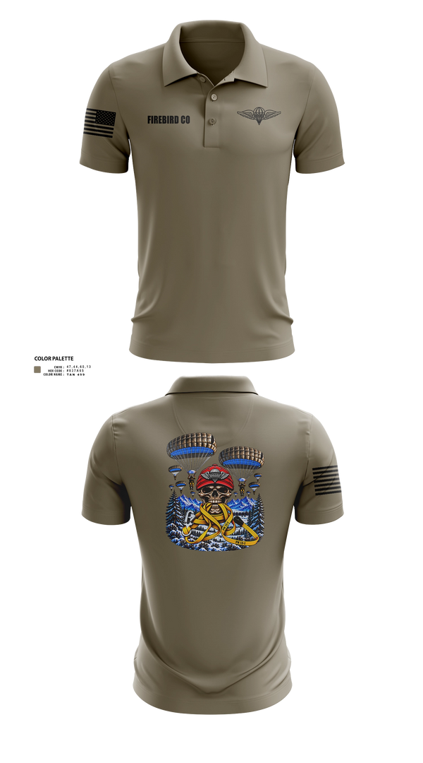 Short Sleeve Performance Polo, Firebird Co, Army, Teamtime, Team time, sublimation, custom sports apparel, team uniforms, spirit wear, spiritwear, sports uniforms, custom shirts, team store, custom team store, fundraiser sports, apparel fundraiser