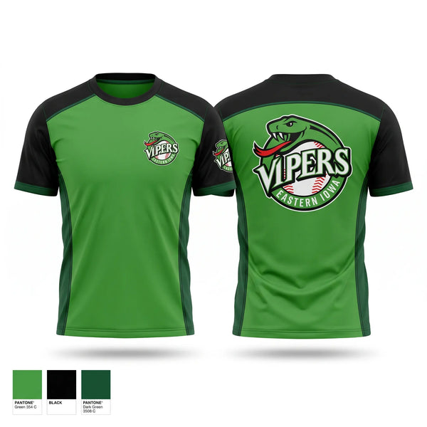 Short Sleeve Performance Shirt, Eastern Iowa Vipers, Baseball, Teamtime, Team time, sublimation, custom sports apparel, team uniforms, spirit wear, spiritwear, sports uniforms, custom shirts, team store, custom team store, fundraiser sports, apparel fundraiser
