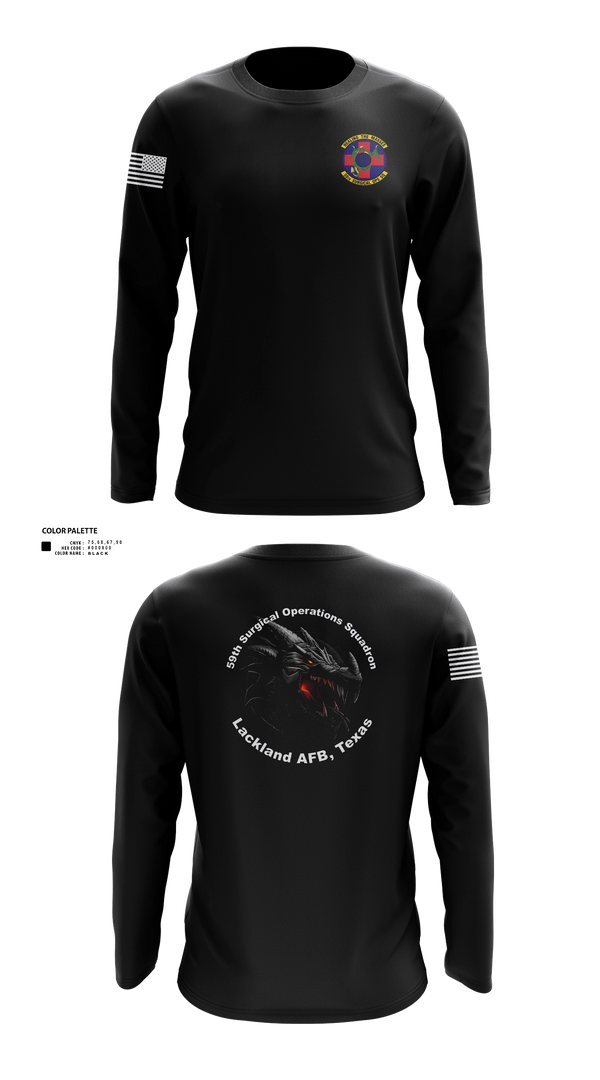 Long Sleeve Performance Shirt, 59th Surgical Operations Squadron, Air Force, Teamtime, Team time, sublimation, custom sports apparel, team uniforms, spirit wear, spiritwear, sports uniforms, custom shirts, team store, custom team store, fundraiser sports, apparel fundraiser