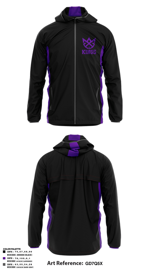 Windbreaker, Kings, Men's Basketball, Teamtime, Team time, sublimation, custom sports apparel, team uniforms, spirit wear, spiritwear, sports uniforms, custom shirts, team store, custom team store, fundraiser sports, apparel fundraiser