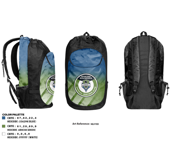 Gear Bag, Basin Sounders, Men's Soccer, Teamtime, Team time, sublimation, custom sports apparel, team uniforms, spirit wear, spiritwear, sports uniforms, custom shirts, team store, custom team store, fundraiser sports, apparel fundraiser