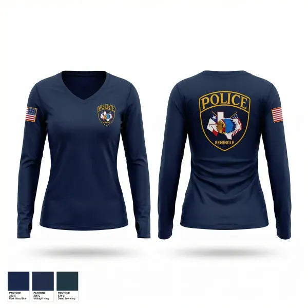 Womens Long Sleeve Vneck Shirt, Goodlettsville CID, Police, Teamtime, Team time, sublimation, custom sports apparel, team uniforms, spirit wear, spiritwear, sports uniforms, custom shirts, team store, custom team store, fundraiser sports, apparel fundraiser