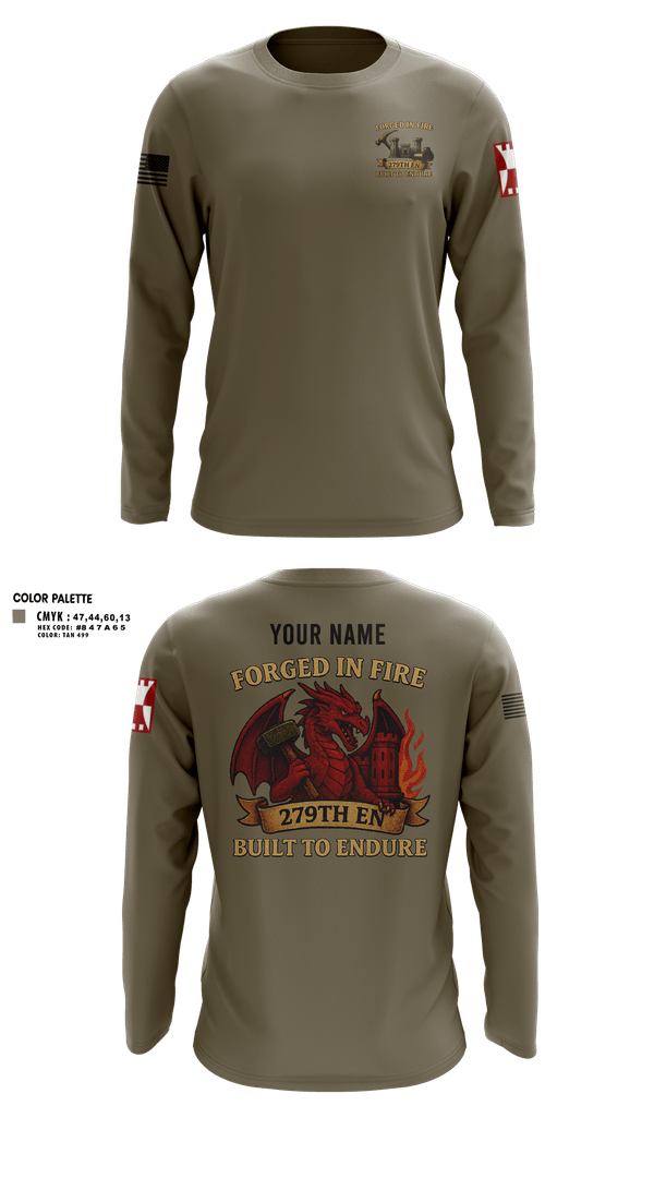 Long Sleeve Performance Shirt, 279TH Engineer Detachment, Army, Teamtime, Team time, sublimation, custom sports apparel, team uniforms, spirit wear, spiritwear, sports uniforms, custom shirts, team store, custom team store, fundraiser sports, apparel fundraiser