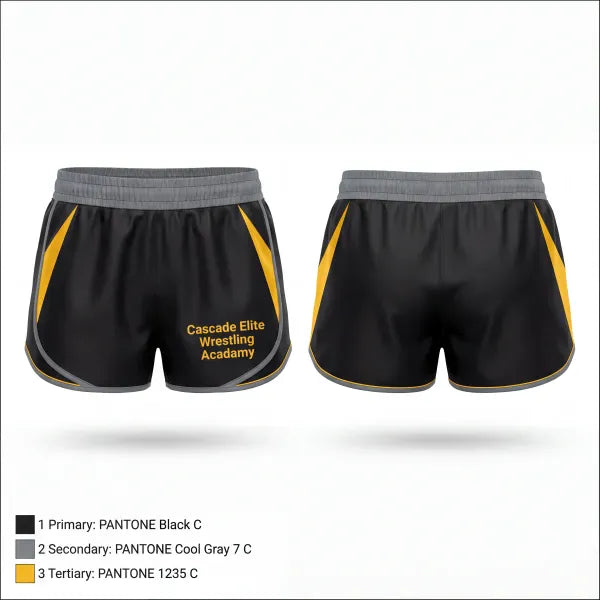 Womens Shorts, Cascade Elite Wrestling Acadamy, Wrestling, Teamtime, Team time, sublimation, custom sports apparel, team uniforms, spirit wear, spiritwear, sports uniforms, custom shirts, team store, custom team store, fundraiser sports, apparel fundraiser