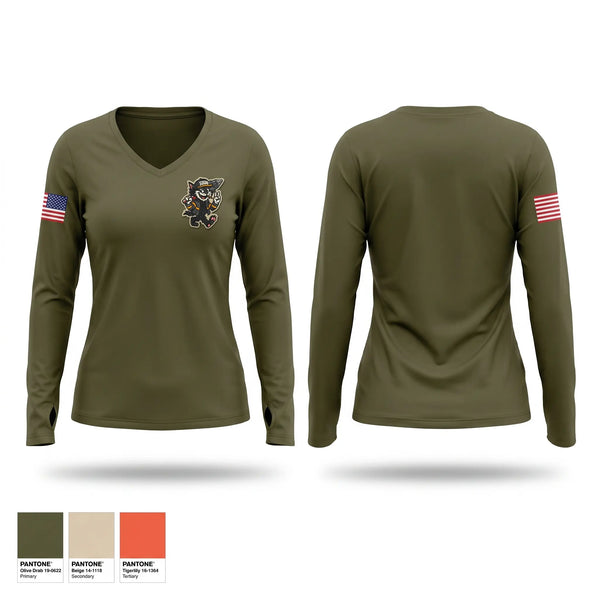 Womens Long Sleeve Vneck Shirt, Squad 7, Fire Department, Teamtime, Team time, sublimation, custom sports apparel, team uniforms, spirit wear, spiritwear, sports uniforms, custom shirts, team store, custom team store, fundraiser sports, apparel fundraiser