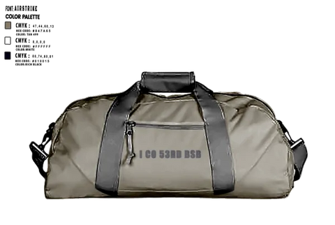 Duffle Bag, I Co 53rd BSB, National Guard, Teamtime, Team time, sublimation, custom sports apparel, team uniforms, spirit wear, spiritwear, sports uniforms, custom shirts, team store, custom team store, fundraiser sports, apparel fundraiser
