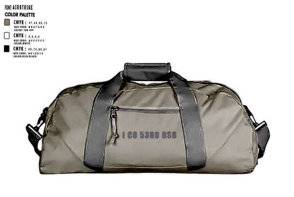 Duffle Bag, I Co 53rd BSB, National Guard, Teamtime, Team time, sublimation, custom sports apparel, team uniforms, spirit wear, spiritwear, sports uniforms, custom shirts, team store, custom team store, fundraiser sports, apparel fundraiser
