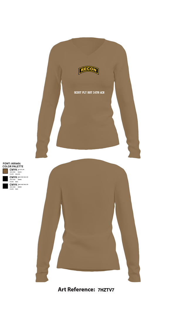 Womens Long Sleeve Vneck Shirt, Scout plt HHT 3/278 ACR, , Teamtime, Team time, sublimation, custom sports apparel, team uniforms, spirit wear, spiritwear, sports uniforms, custom shirts, team store, custom team store, fundraiser sports, apparel fundraiser