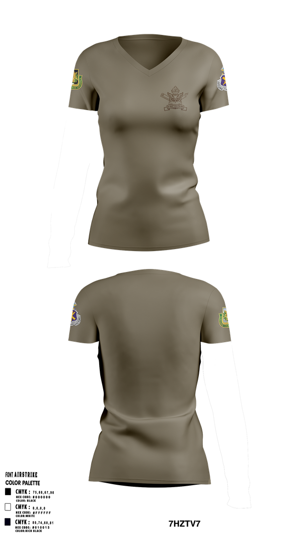 Womens Short Sleeve Vneck Shirt, 4th/104th BN (CA/PO), , Teamtime, Team time, sublimation, custom sports apparel, team uniforms, spirit wear, spiritwear, sports uniforms, custom shirts, team store, custom team store, fundraiser sports, apparel fundraiser
