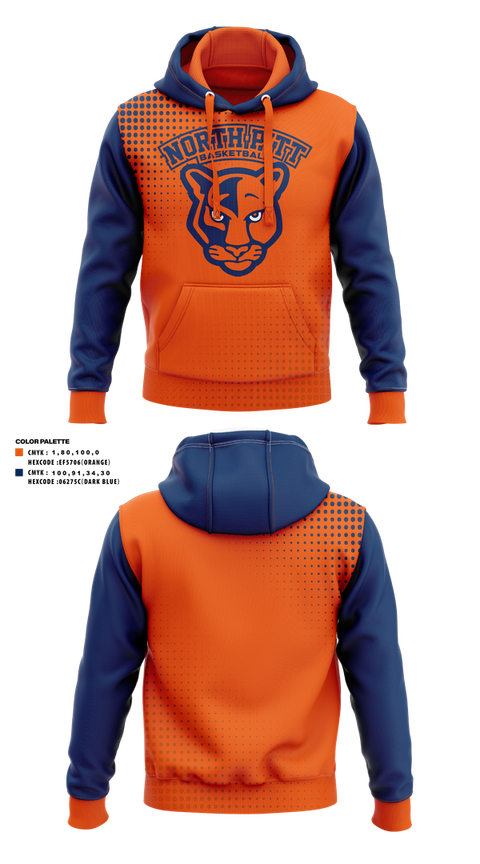 Hoodie, North Pitt High School Basketball, Men's Basketball, Teamtime, Team time, sublimation, custom sports apparel, team uniforms, spirit wear, spiritwear, sports uniforms, custom shirts, team store, custom team store, fundraiser sports, apparel fundraiser