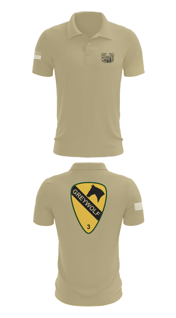 Short Sleeve Performance Polo, 1st cav Div 3abct, , Teamtime, Team time, sublimation, custom sports apparel, team uniforms, spirit wear, spiritwear, sports uniforms, custom shirts, team store, custom team store, fundraiser sports, apparel fundraiser