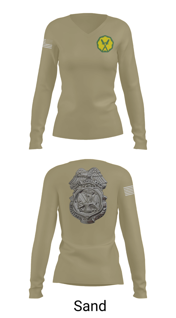 Womens Long Sleeve Vneck Shirt, 88th Military Police Company, , Teamtime, Team time, sublimation, custom sports apparel, team uniforms, spirit wear, spiritwear, sports uniforms, custom shirts, team store, custom team store, fundraiser sports, apparel fundraiser