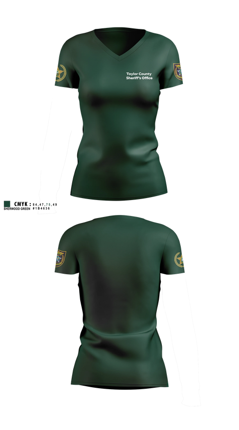 Womens Short Sleeve Vneck Shirt, Taylor County Sheriff’s Office, Police, Teamtime, Team time, sublimation, custom sports apparel, team uniforms, spirit wear, spiritwear, sports uniforms, custom shirts, team store, custom team store, fundraiser sports, apparel fundraiser