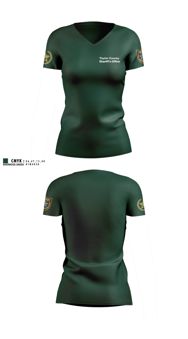 Womens Short Sleeve Vneck Shirt, Taylor County Sheriff’s Office, Police, Teamtime, Team time, sublimation, custom sports apparel, team uniforms, spirit wear, spiritwear, sports uniforms, custom shirts, team store, custom team store, fundraiser sports, apparel fundraiser
