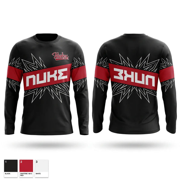 Long Sleeve Performance Shirt, Nukes, Baseball, Teamtime, Team time, sublimation, custom sports apparel, team uniforms, spirit wear, spiritwear, sports uniforms, custom shirts, team store, custom team store, fundraiser sports, apparel fundraiser