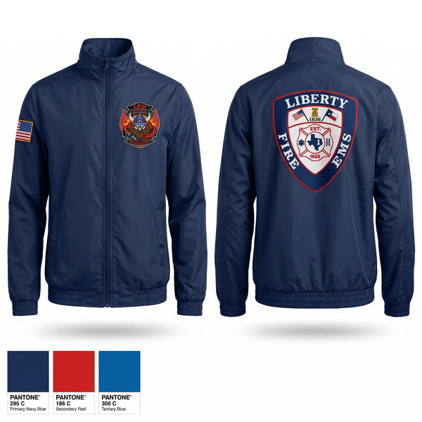 Windbreaker, LFD, Fire Department, Teamtime, Team time, sublimation, custom sports apparel, team uniforms, spirit wear, spiritwear, sports uniforms, custom shirts, team store, custom team store, fundraiser sports, apparel fundraiser