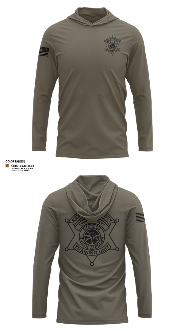 Long Sleeve Hooded Sun Shirt, Richland County Sheriff's Department Training Unit, Police, Teamtime, Team time, sublimation, custom sports apparel, team uniforms, spirit wear, spiritwear, sports uniforms, custom shirts, team store, custom team store, fundraiser sports, apparel fundraiser