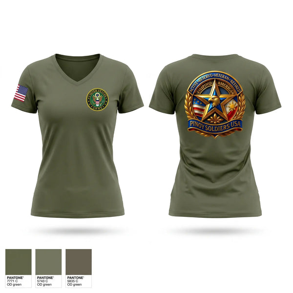 Womens Short Sleeve Vneck Shirt, 296 BSB, Army, Teamtime, Team time, sublimation, custom sports apparel, team uniforms, spirit wear, spiritwear, sports uniforms, custom shirts, team store, custom team store, fundraiser sports, apparel fundraiser