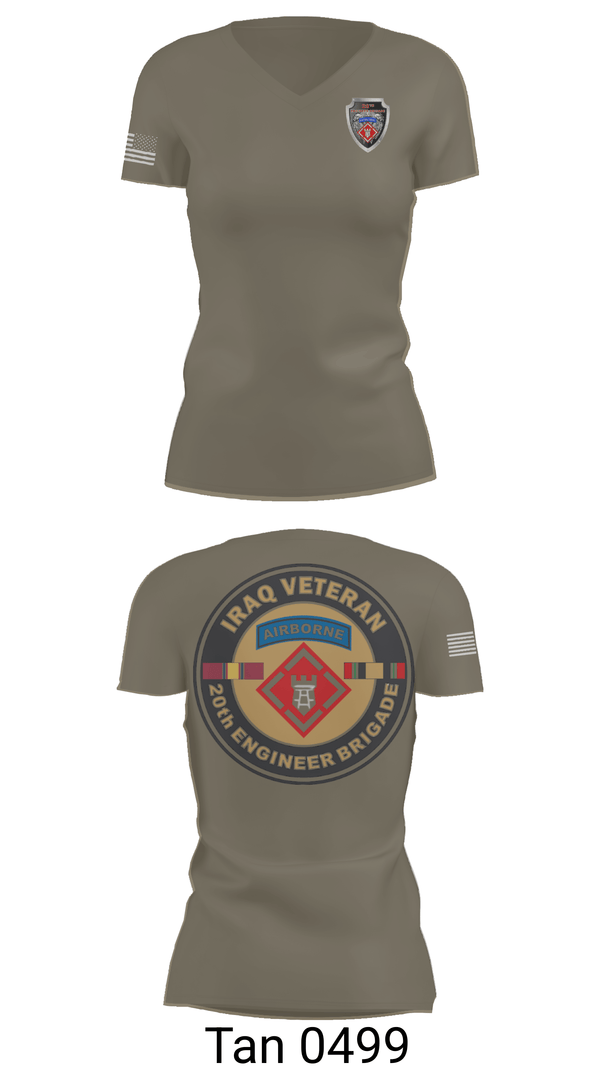 Womens Short Sleeve Vneck Shirt, 20th Airborne Engineer, Army, Teamtime, Team time, sublimation, custom sports apparel, team uniforms, spirit wear, spiritwear, sports uniforms, custom shirts, team store, custom team store, fundraiser sports, apparel fundraiser