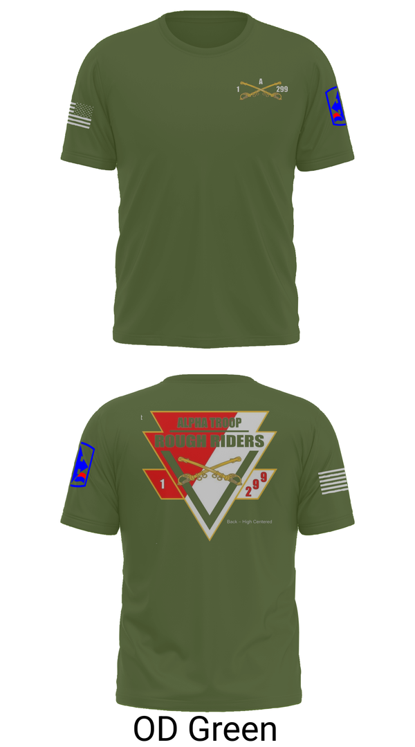 Short Sleeve Performance Shirt, A Troop, 1st squadron-299th Calvary Regiment, , Teamtime, Team time, sublimation, custom sports apparel, team uniforms, spirit wear, spiritwear, sports uniforms, custom shirts, team store, custom team store, fundraiser sports, apparel fundraiser