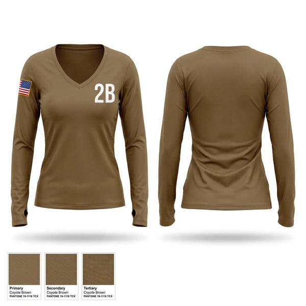 Womens Long Sleeve Vneck Shirt, 2B, Army, Teamtime, Team time, sublimation, custom sports apparel, team uniforms, spirit wear, spiritwear, sports uniforms, custom shirts, team store, custom team store, fundraiser sports, apparel fundraiser