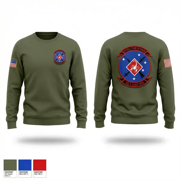 Crew Neck Sweatshirt, 3D LAAD BN, Marines, Teamtime, Team time, sublimation, custom sports apparel, team uniforms, spirit wear, spiritwear, sports uniforms, custom shirts, team store, custom team store, fundraiser sports, apparel fundraiser