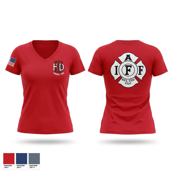 Womens Short Sleeve Vneck Shirt, Woonsocket, Fire Department, Teamtime, Team time, sublimation, custom sports apparel, team uniforms, spirit wear, spiritwear, sports uniforms, custom shirts, team store, custom team store, fundraiser sports, apparel fundraiser