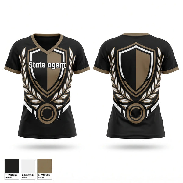 Womens Short Sleeve Vneck Shirt, State agent, , Teamtime, Team time, sublimation, custom sports apparel, team uniforms, spirit wear, spiritwear, sports uniforms, custom shirts, team store, custom team store, fundraiser sports, apparel fundraiser