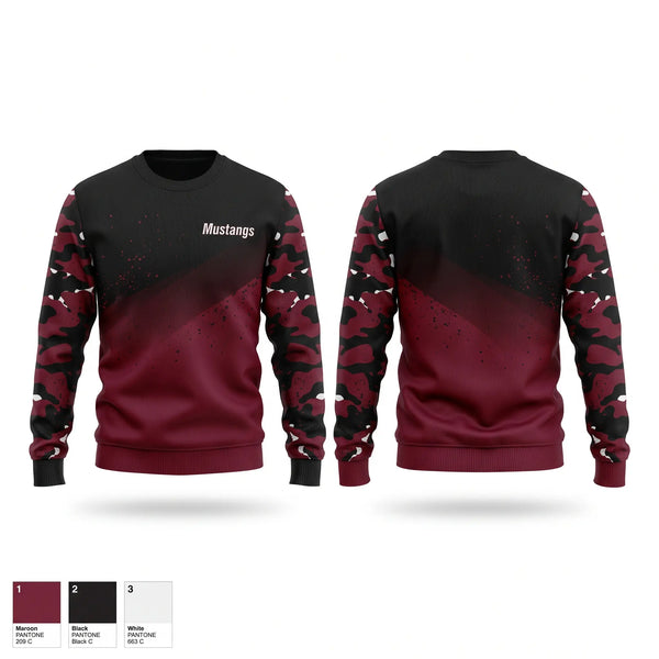 Crew Neck Sweatshirt, Mustangs, Women's Basketball, Teamtime, Team time, sublimation, custom sports apparel, team uniforms, spirit wear, spiritwear, sports uniforms, custom shirts, team store, custom team store, fundraiser sports, apparel fundraiser