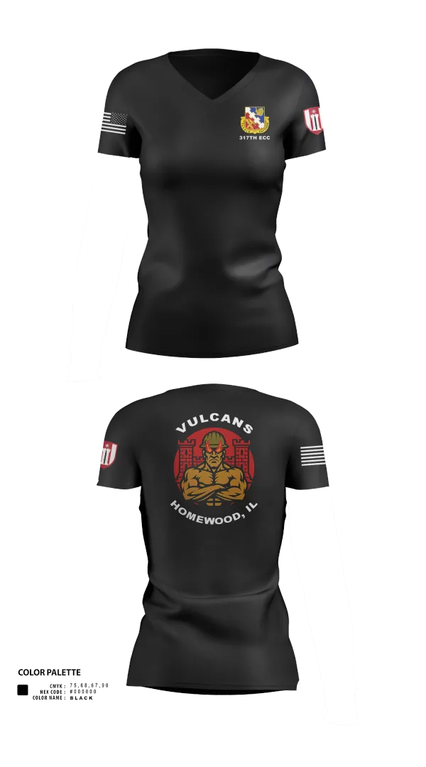 Womens Short Sleeve Vneck Shirt, 317th ECC, Army, Teamtime, Team time, sublimation, custom sports apparel, team uniforms, spirit wear, spiritwear, sports uniforms, custom shirts, team store, custom team store, fundraiser sports, apparel fundraiser