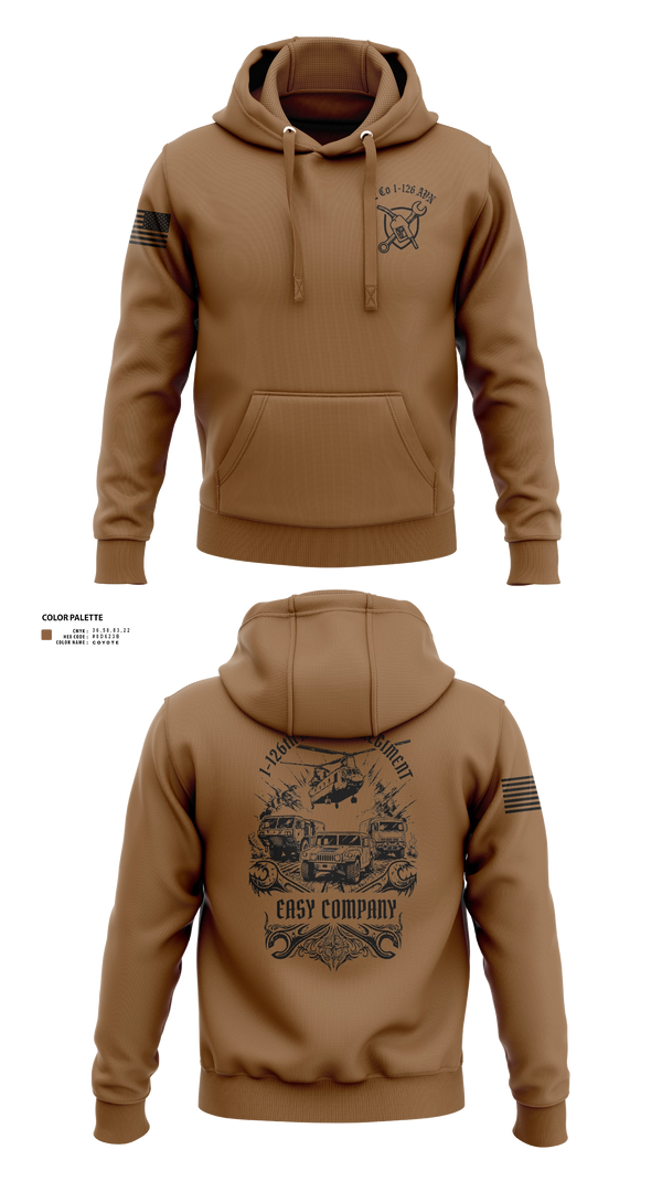 Hoodie, B CO. 1-126 AVN, National Guard, Teamtime, Team time, sublimation, custom sports apparel, team uniforms, spirit wear, spiritwear, sports uniforms, custom shirts, team store, custom team store, fundraiser sports, apparel fundraiser
