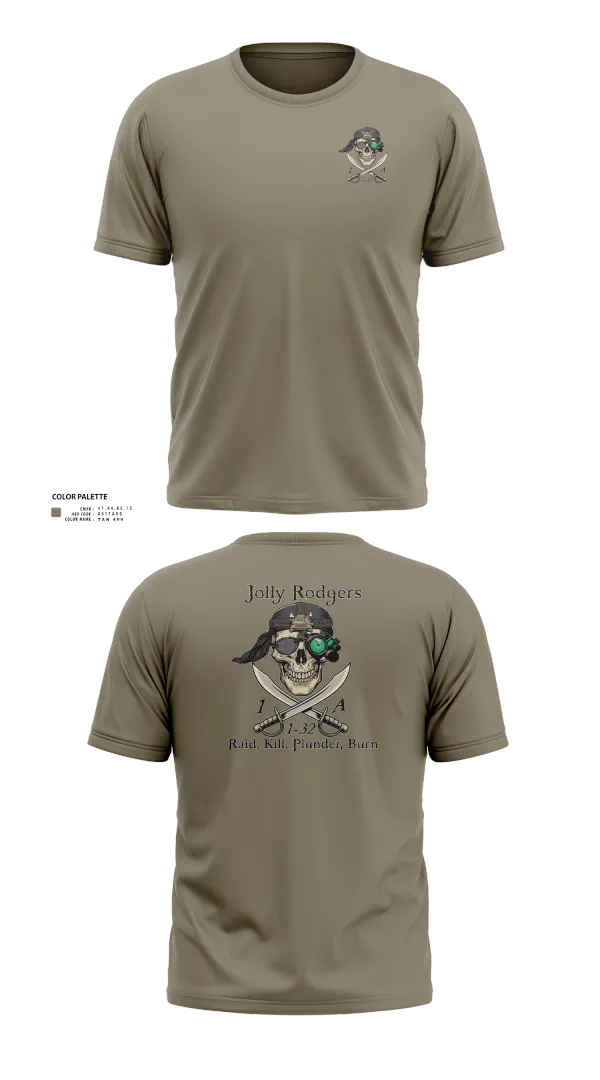 Old School Cotton Feel Shirt, 1st Platoon Jolly Rodgers, Army, Teamtime, Team time, sublimation, custom sports apparel, team uniforms, spirit wear, spiritwear, sports uniforms, custom shirts, team store, custom team store, fundraiser sports, apparel fundraiser