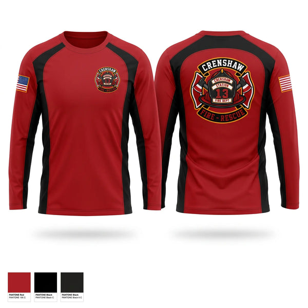 Long Sleeve Performance Shirt, Crenshaw, Fire Department, Teamtime, Team time, sublimation, custom sports apparel, team uniforms, spirit wear, spiritwear, sports uniforms, custom shirts, team store, custom team store, fundraiser sports, apparel fundraiser